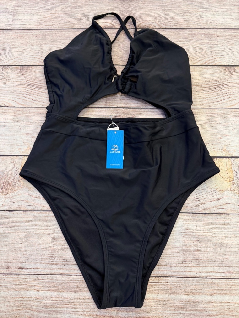 Cupshe Cutout Black Swimsuit - Medium